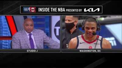 [Highlight] Chuck tells Russell Westbrook that he bet that he would get a triple double and thanks him for not getting one