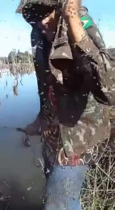 Fishing accompanied by mosquitoes