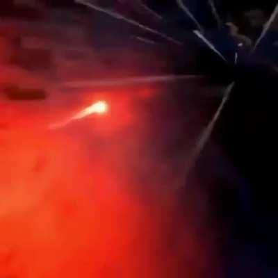 Wing gliding with a flare at night