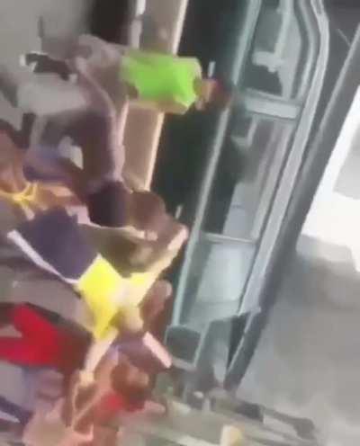 Hope he didn't break his legs