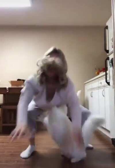 WCGW kicking a cat in the face