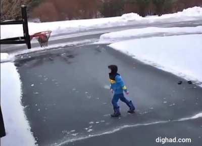 Basketball during winter