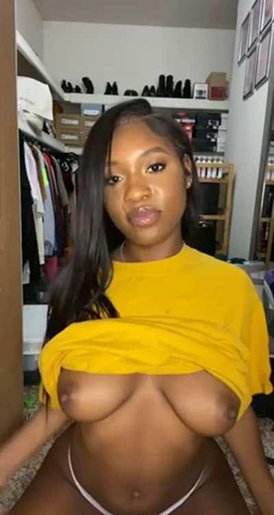 i love suprising people with my chocolate tits