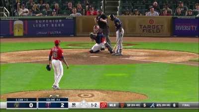 [Highlight] Cain rung up on an atrocious call to begin the 9th