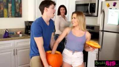 Pranking His Little Sister During Halloween