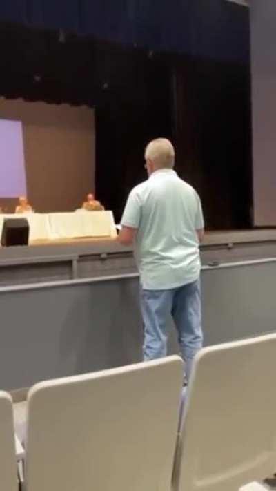 Of all places, a school board meeting.