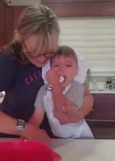 Starving child cook.