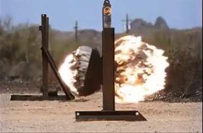 Armor piercing round hits reinforced wall