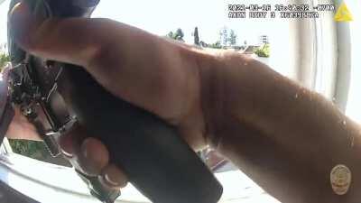 After a standoff, LAPD SWAT get into a shootout with a man on drugs who had fired a shotgun into the air. One officer gets shot in the chest and face with the shotgun before the shooter is killed