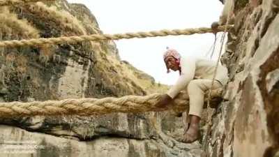 Making a bridge out of grass!