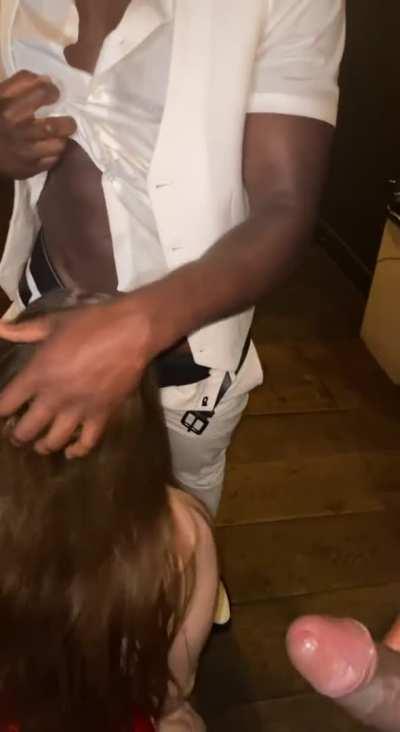 Hell of way to greet/meet by sucking off every BBC you see