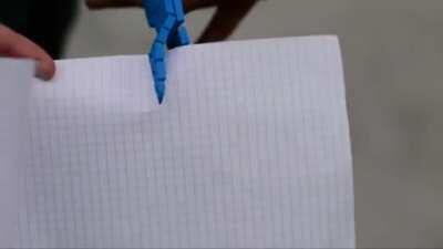 3D printed on a pair of articulated scissors