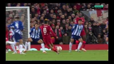 Thiago's shot trajectory