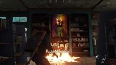 The developers took time into add flame physics into the flag. No wonder why a certain group hates this game