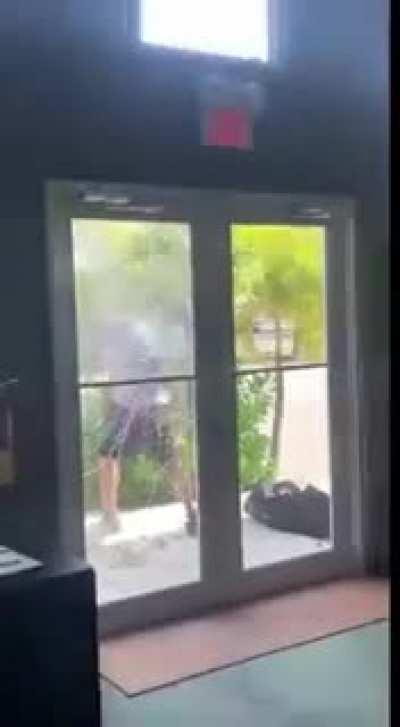 Boxer is purposely locked out of gym so he finds another way to get in