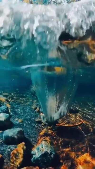 Rock falling in slow motion.