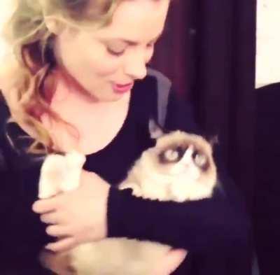 Gillian with grumpy cat