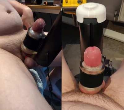 Redditor milking my cock using remote controlled fleshlight while watching - who wants a go next ? 😈🇬🇧