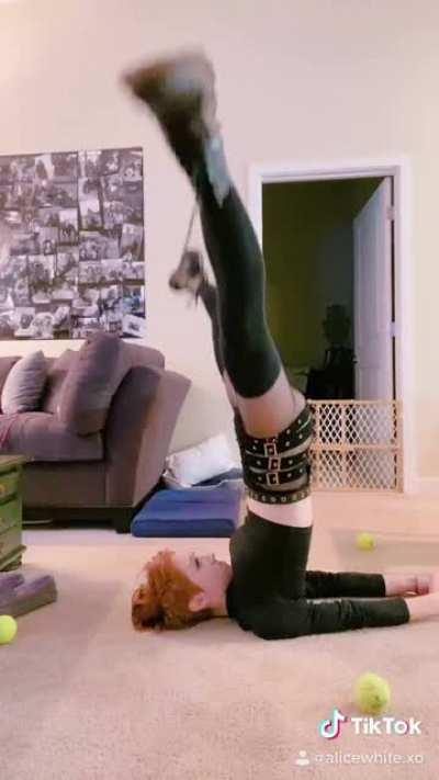 Nobody asked for almost-yoga in fishnets and docs but that’s what you’re gettin