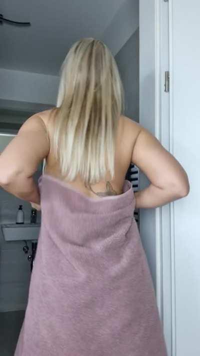 Waiting for my son before we shower together