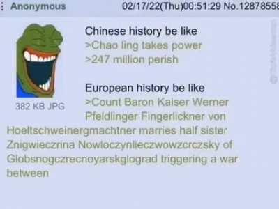 Chinese History versus European History