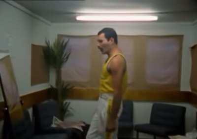Freddie Mercury backstage vocal warmup