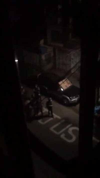 Military thugs cracking down on protesters stuck in people's home and scaring the whole township by performing night raids.