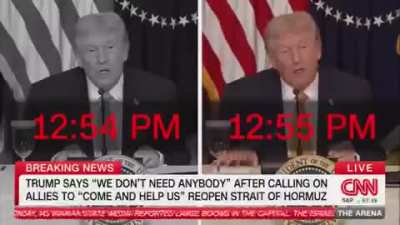 CNN airs compilation of Trump's contradictions from his afternoon event