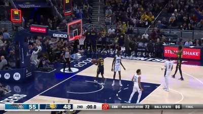 [Highlight] Tyrese Haliburton drains the half-court three to end the first half!