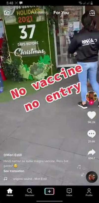 SM City Fairview: No Vaccine, No Entry