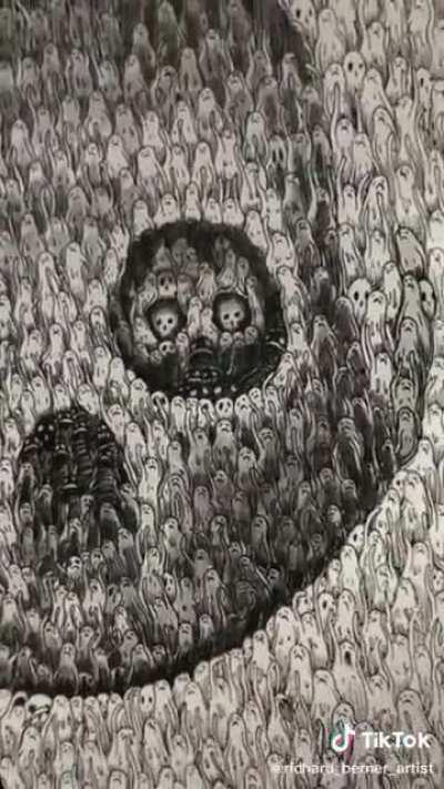 making a skull out of ghosts