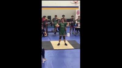 While lifting weights