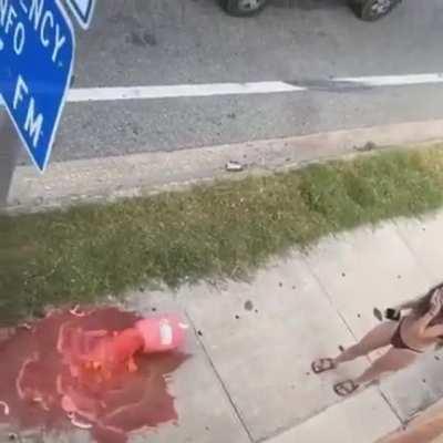 Sharing a drink over a balcony doesn’t work out perfectly