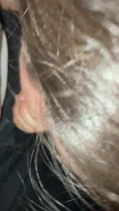 Asian girl sucking my dick at University parking Lot