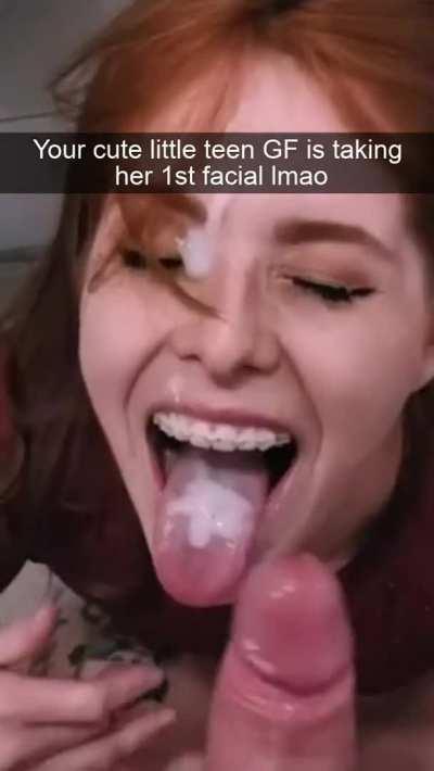 You thought she was to prude to let someone cum on her pretty face