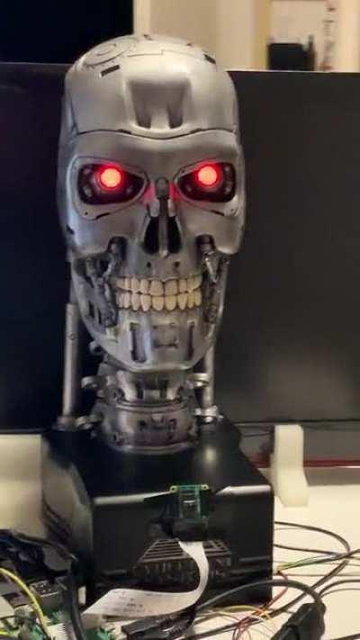 first face tracking tests with my 3d printed Terminator skull