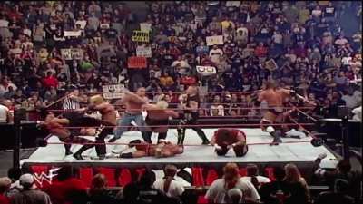 [wmv] Cactus Jack & ??? vs The Radicalz (Chris Benoit, Dean Malenko & Perry Saturn) & D-Generation X (Triple H & X-Pac) - Ten Person Tag Team Match - WWF RAW (Feb. 7, 2000)