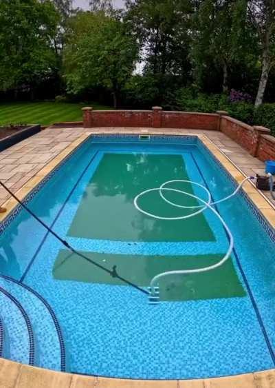 Pool technician at work.