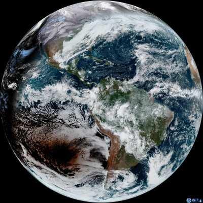 Today's solar eclipse as seen from space