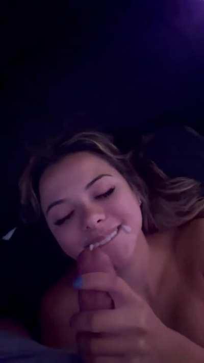 Heat of the moment video, but I just wanted to feel his cum on my face