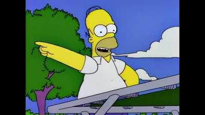 Homer gets a trampoline