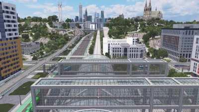 Train ride through the city