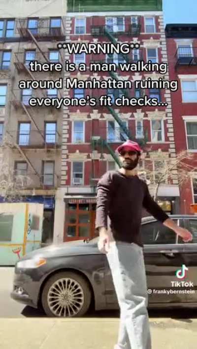 This man owns the sidewalk