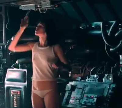Sigourney Weaver, Alien. To think that she wanted to be naked in this scene. 