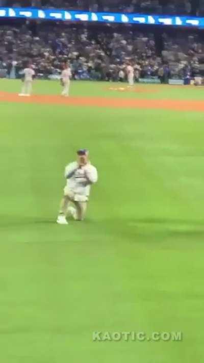 Marriage proposal at baseball game gone wrong