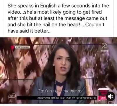 News reporter gives a great speech about the reactions of the world, especially the UN regarding the conflict between Israel and Palestine on live TV