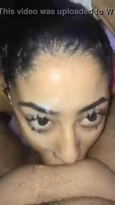 sucks him like she needs it to live