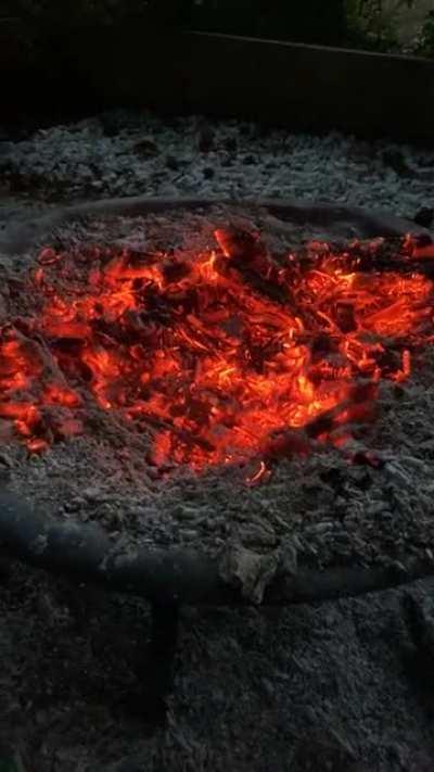 I stirred the coals and saw this. Thought I’d share.