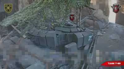 Ukrainian fiber optic drone destroyed a Russian tank hidden inside a building. Toretsk direction, Rubak of the 28th Mechanized Brigade. May 20, 2025