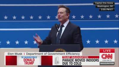 Elon Musk doing a Nazi salute at the inauguration